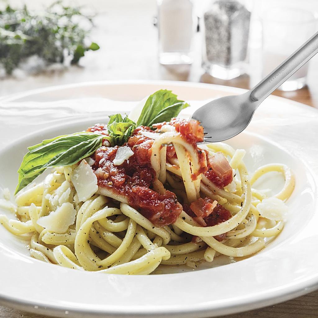 2 szt. Ti Długi Uchwyt Sztućce Łyżka i Spork Zestaw na Kemping na Zewnątrz Wędrówki Piknik