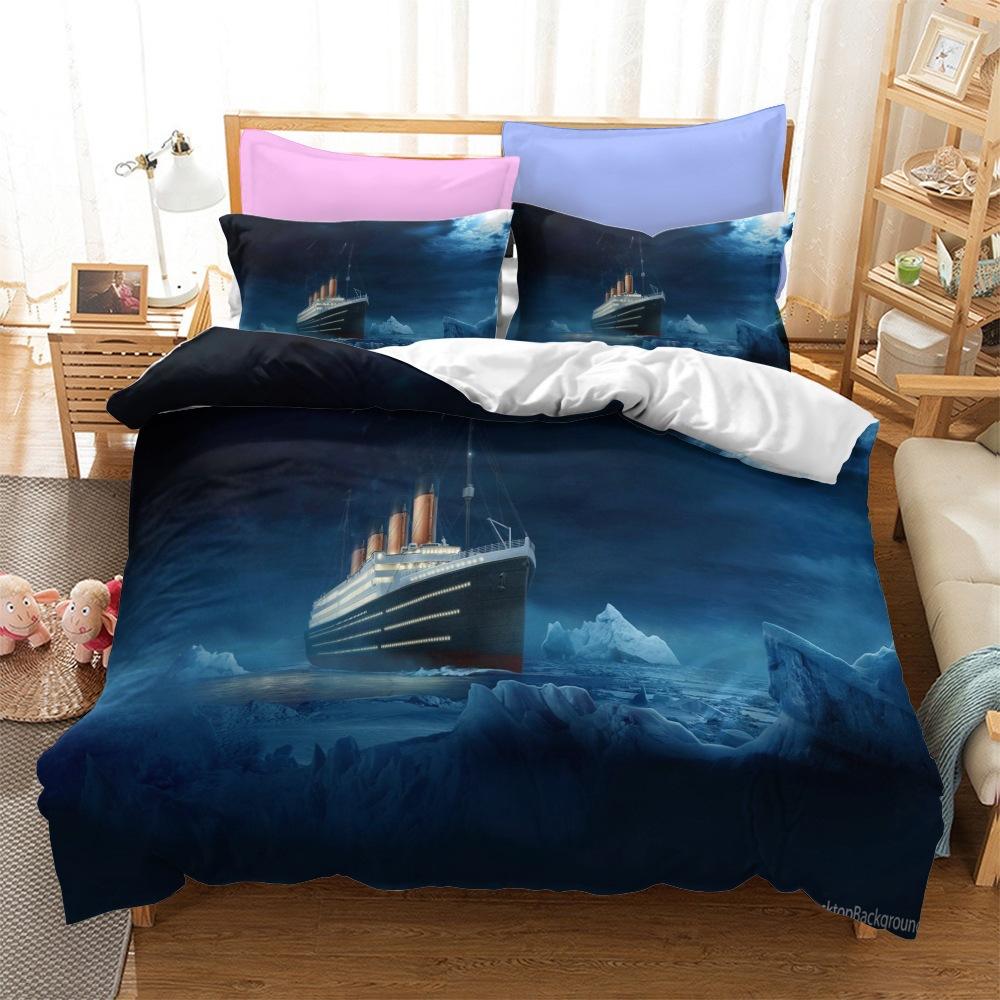 Pościel Trzyczęściowy Zestaw Tekstyliów Domowych Seria Titanic