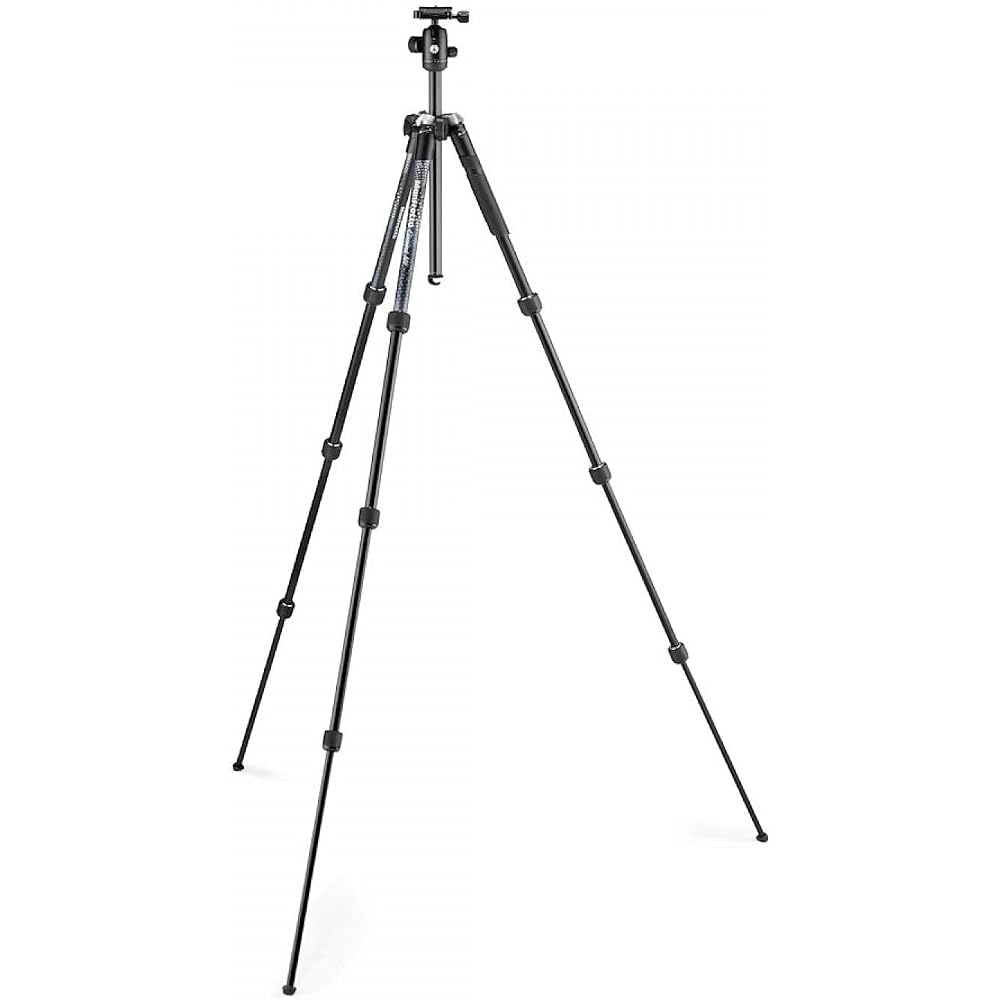 Manfrotto Element MII Smartphone Tripod Kit, Black, 4-Section, MKELMII4BMB-BH, Bluetooth Remote, 1.55kg Weight, 8kg Load Capacity, with Carrying Bag, 