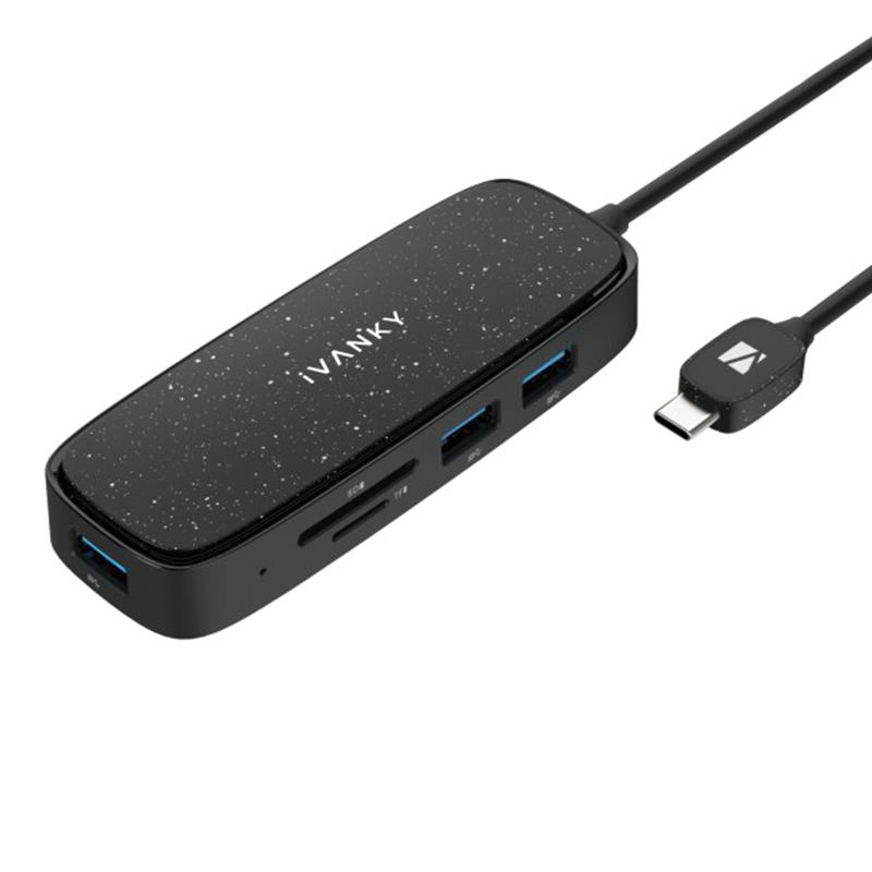 

IVANKY VCA03 Type-C Hub Adapter to PD+3xUSB 3.0+HD 4K Output+2 Card Reader Slots As Shown A