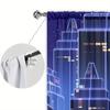 Neon City Printed Curtain for Home Decor - Rod Pocket Window Treatment for Bedroom, Kitchen, Living Room