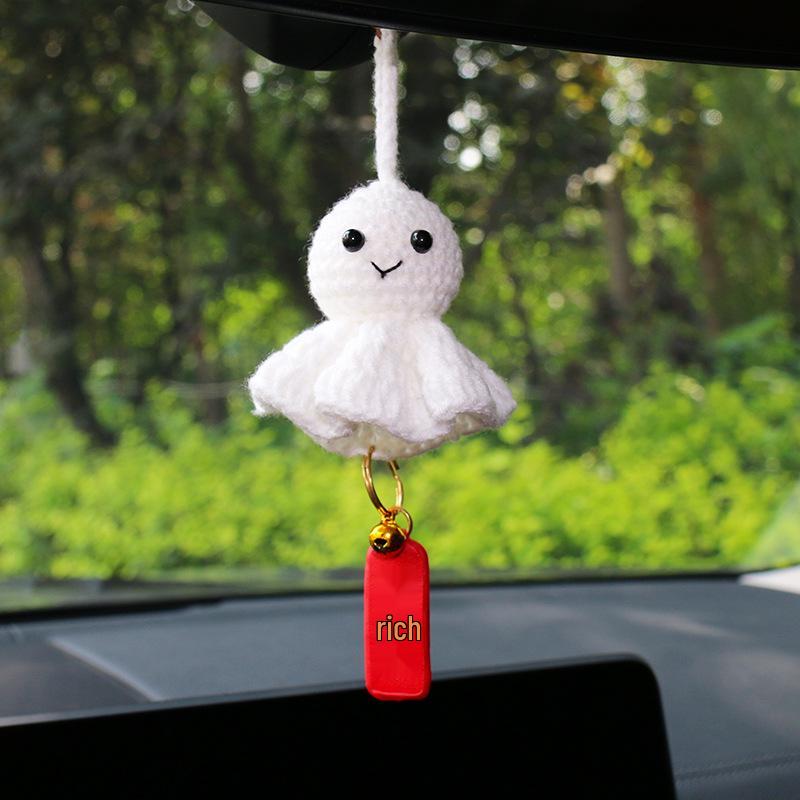 Car Interior Cute Sunny Doll Pendant - Plush Rearview Mirror Decoration