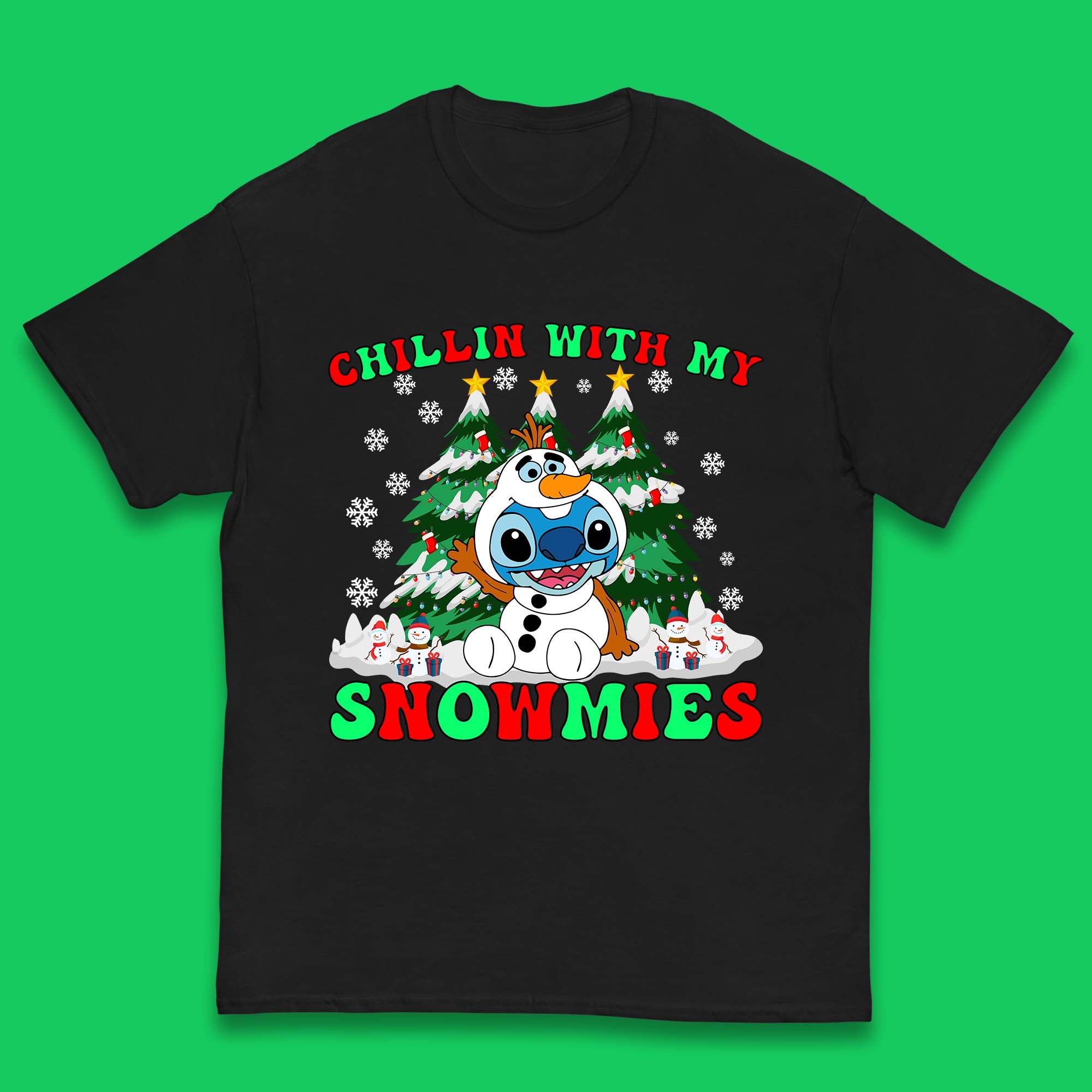 Snowman Stitch Christmas Kids T-Shirt 140
