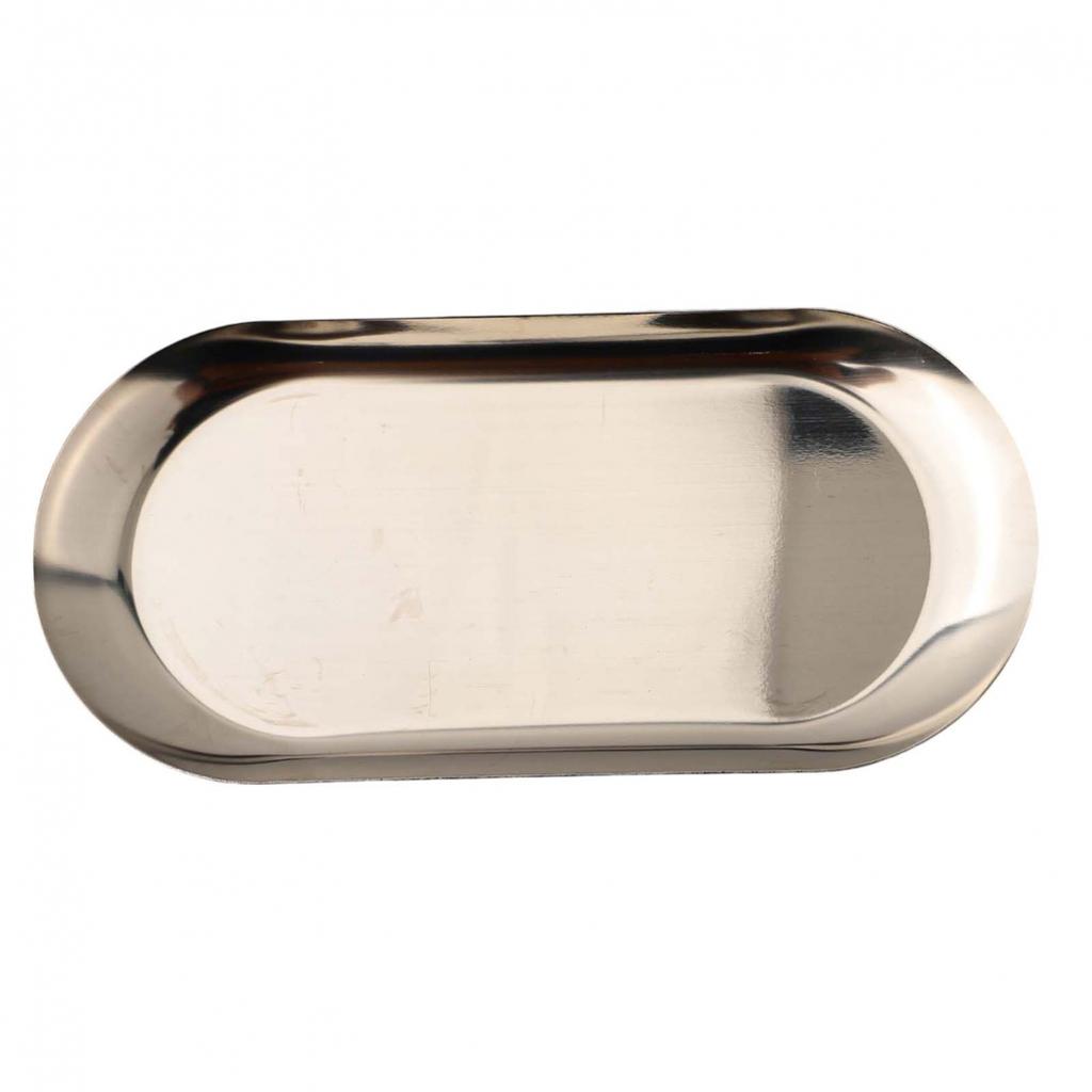 Practical Oval Stainless Steel Tray Perfect for Serving Snacks or Drinks