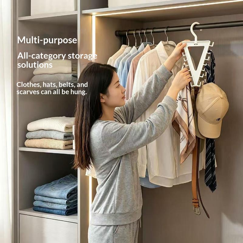 Over Door Hanger Organizer 1/2 Pack White V-Shaped 12 Hooks 360° Rotation for Small Space Clothes Storage
