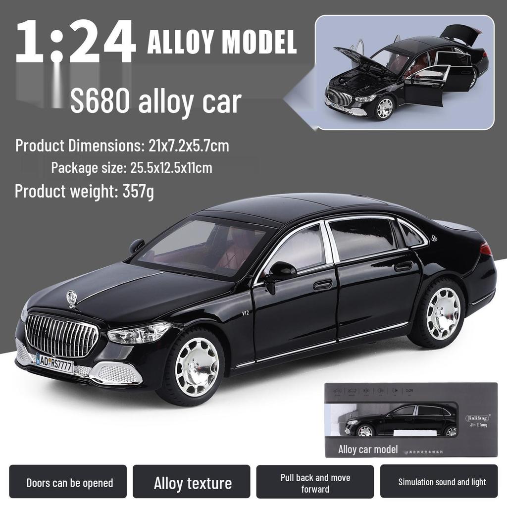 1/24 Rolls-Royce Phantom Alloy Car Model with Sound, Light, and Starry Sky Roof for Kids' Collection and Decoration.