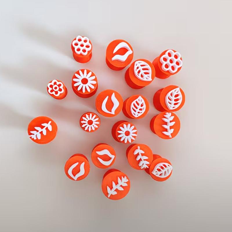 Clay Stamp & Molding Kit Flower Leaf Design Diy Crafts And Art Creations For Making, Pottery, Scrapbooking, Card Making