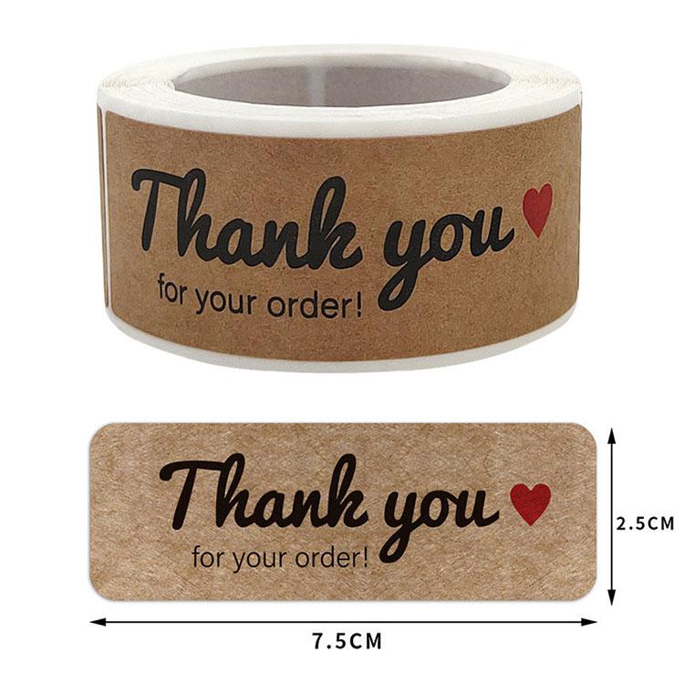 Popular Kraft Paper Thank You Sticker Label