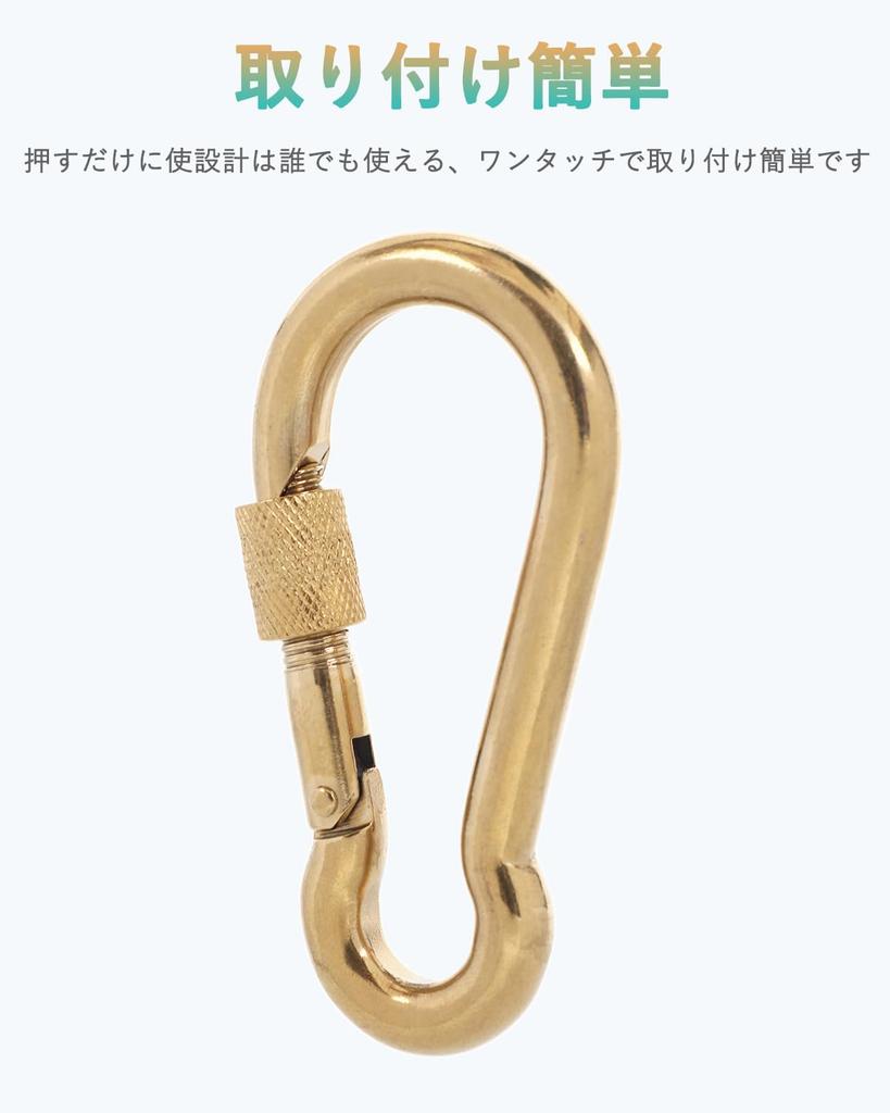 SEPWIK Carabiner, 316 Stainless Steel, Spring Hook, Multi-Function Spring Snap, Keychain, Gold