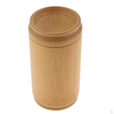 5. Bamboo Round Canister Storage for Flour, Sugar,Tea, Coffee, Kitchen Teaware, Cookie Jars