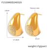 18k Gold Titanium Steel Teardrop Diamond Earrings - European & American Fashion Jewelry