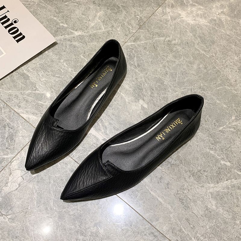 Women's Shoes Spring and Autumn New Style Pointed Shallow Mouth Flat Shoes Versatile Soft Sole Flat Shoes