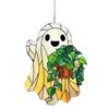 Acrylic Ghost Window Decor Cute Ghost Suncatcher Set for Halloween Decor Stained Glass Style Acrylic Window Hanging for Family
