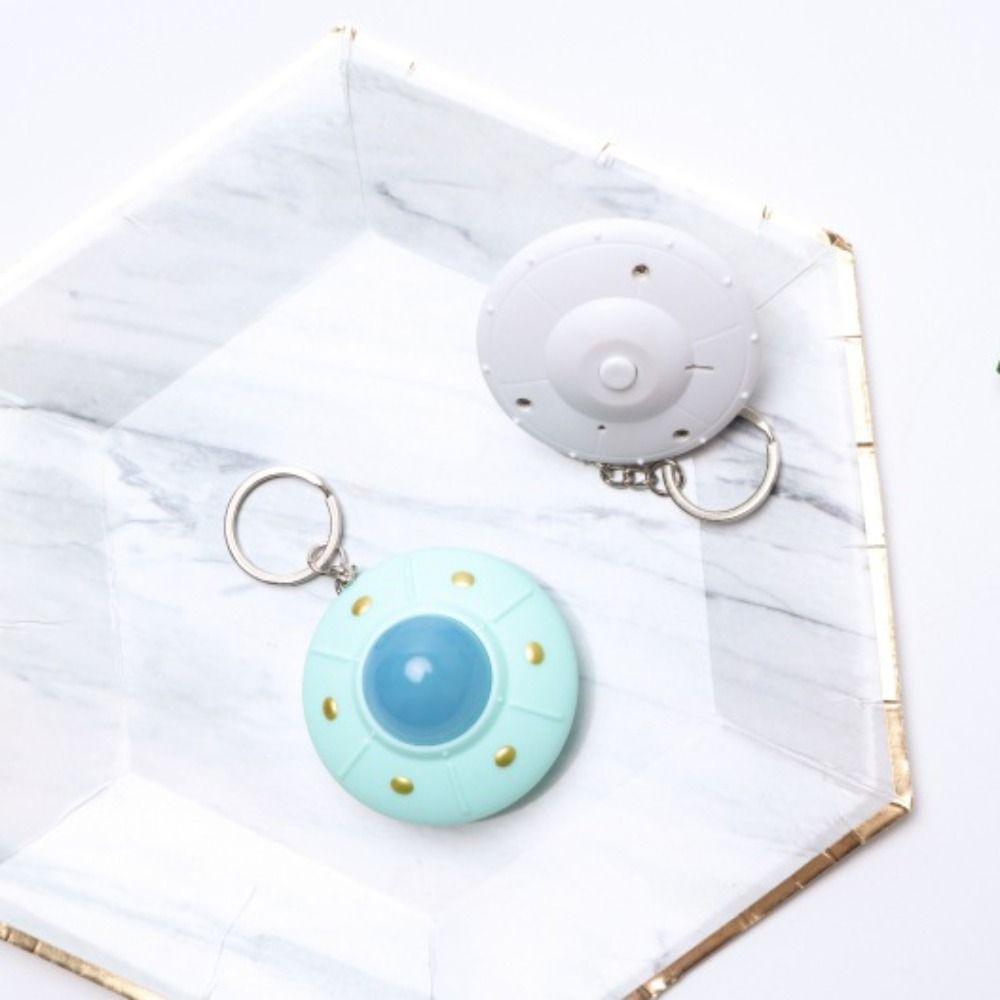 LED Light UFO Keyring Pendant Spaceship Model Keyring Kids Toy Flying Disc Keychain  Small Toy