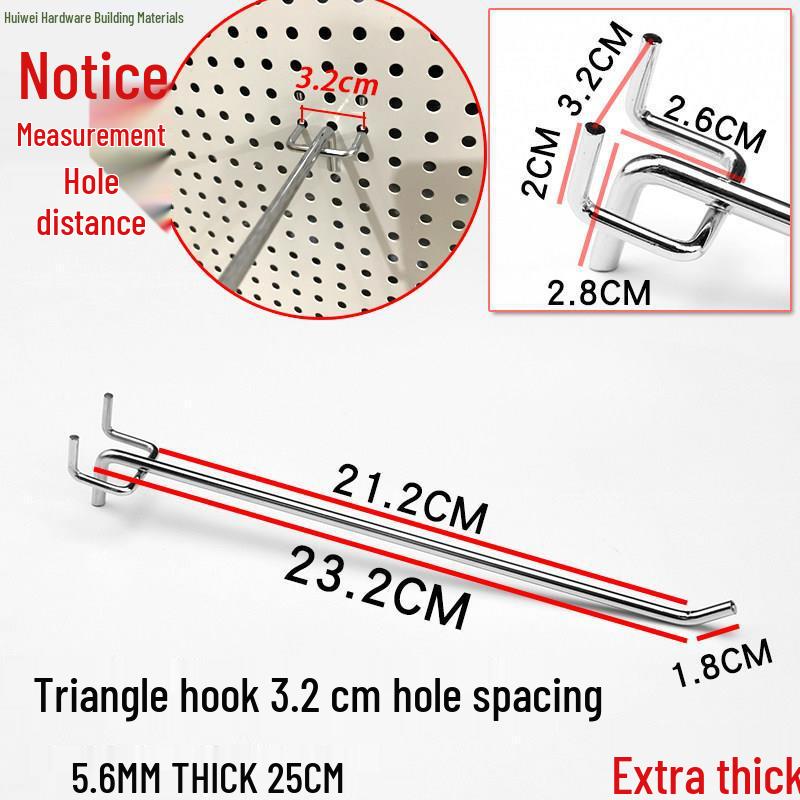 Stainless Steel Color Double Corner Ornament Pegboard Shelf Hook