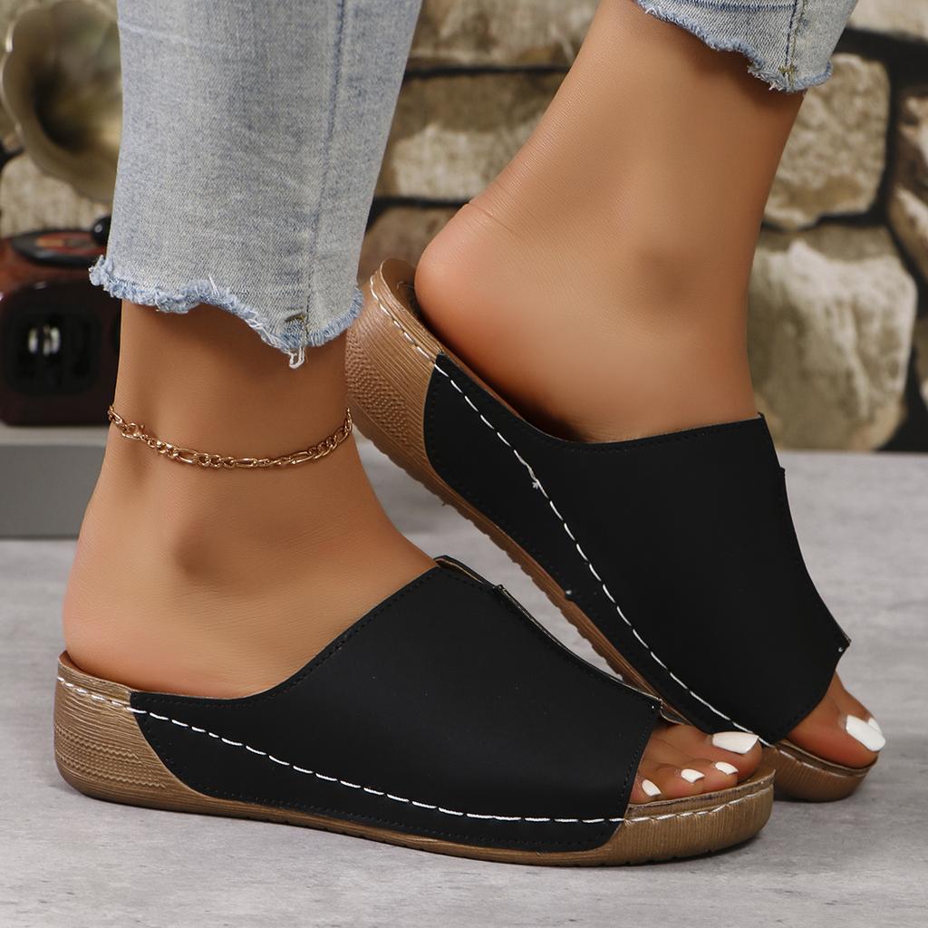 New Open Toe Women's Wedge Sandals White Summer Breathable Comfortable Sandals Woman Buckle Female Footwear Woman Shoes