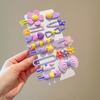14Pcs/Set Fashion Cute Hair Clip Rabbit Bows Barrettes Lovely Heart Shaped Side Clip for Children
