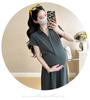Chic Maternity Summer POLO Collar Slimming T-Shirt Dress