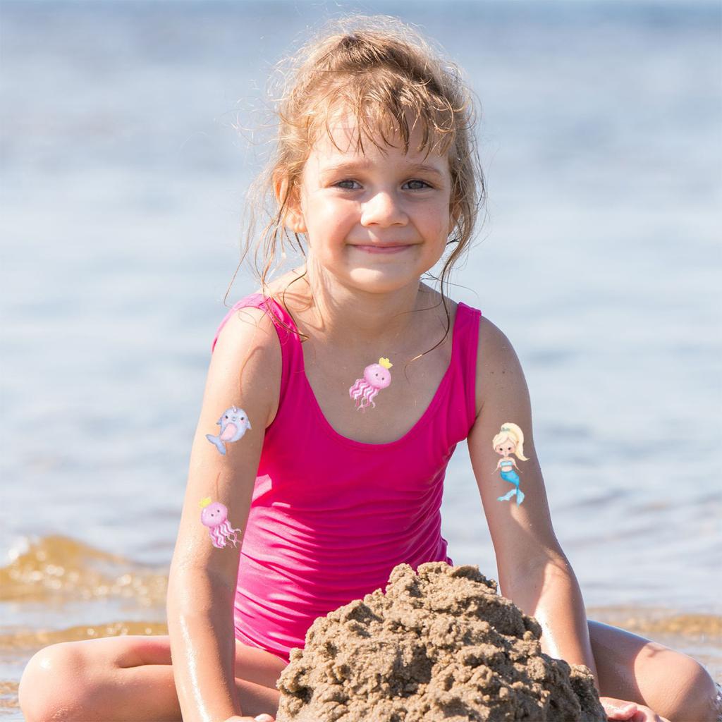 10pcs Glittering Tattoo Sticker Animal Shape Waterproof Glitter Temporary Tattoo Patch for Children