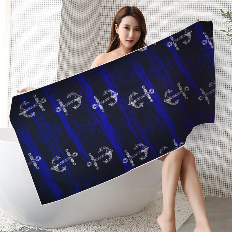 Ultrafine Microfiber Beach Towel Large Size Quick Dry Absorbent Digital Print Swim Cover Up Sun Protection Women Men Kids Pool Travel