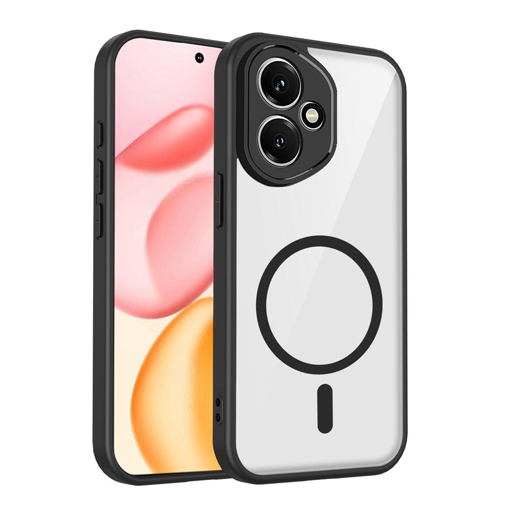 KEYSION Transparent Magnetic Phone Case for HONOR 400 Pro Soft Silicone+PC HD Clear Shockproof Back Cover for Honor 400 Lite 5G