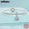 WOSTU 925 Sterling Silber Lucky Marienkäfer Charms Anhänger für Frauen Mädchen Armband & Armreif DIY Schmuck