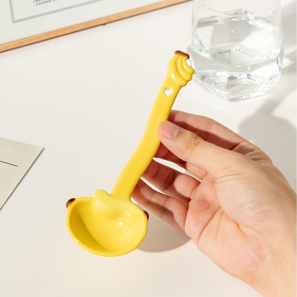 Cute strawberry bow spoon creative girl heart ceramic spoon high value long handle dessert spoon