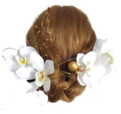 Artificial Flower Hair Boutonniere Wedding Ceremony Kimono Japanese Dress Compatible Headdress Hair Ornament with Hair Pin 68f [High-quality