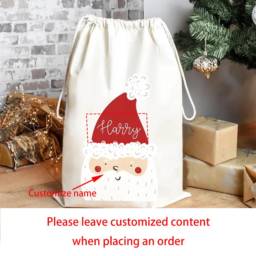 

Personalized Christmas Sack Santa Sack Kids Toy Bag Child s Christmas Stocking for Holiday Presents Christmas Tree Decoration 1pcs 30x40cm