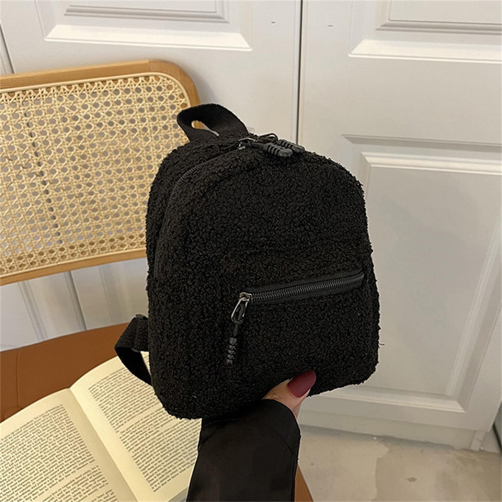 

Женские рюкзаки PlushBag Solid Small Shoud Bag Backpack Школьные сумки для девочек Подростковый рюкзак One Size чёрный