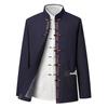 Men's Embroidered Tang Suit Set: Long Sleeve Hanfu Overcoat for Spring & Autumn