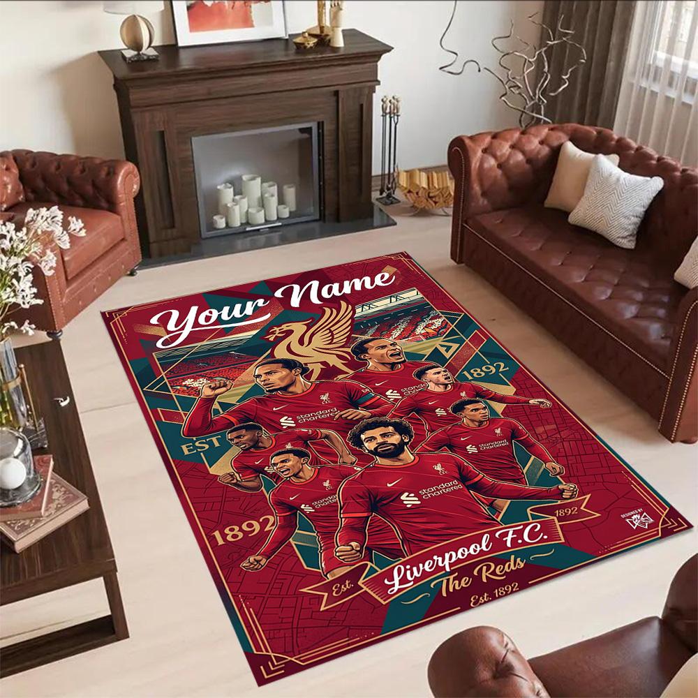 Liverpool Fc Customize Your Name Area Rug Perfect For Decorate Room Foyer Hallway Outdoor Antislip Carpet Office Home Decor