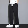 Sommerhose aus Eisseide für Herren, dünne, gerade Beinform, lockere, lässige Sporthose, schnelltrocknende Hose mit weitem Bein, Herrenhose