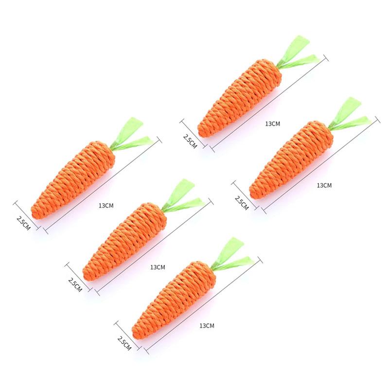 1/2/3/4/5pcs Fun Cat Teething Stick Sound Carrot Cuddle Toy Anti-Bite Scratch Board Pet Supplies For Interactive Entertainment