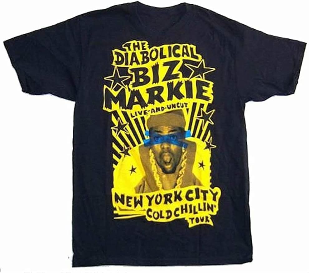 Biz Markie Live Uncut Cold Chillin Tour T Shirt New S чёрный