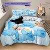 Care Bears Blue Heart Print 3Pcs Bedding Setduvet Cover With 2 Bedropillowcase Home Birthday Gift