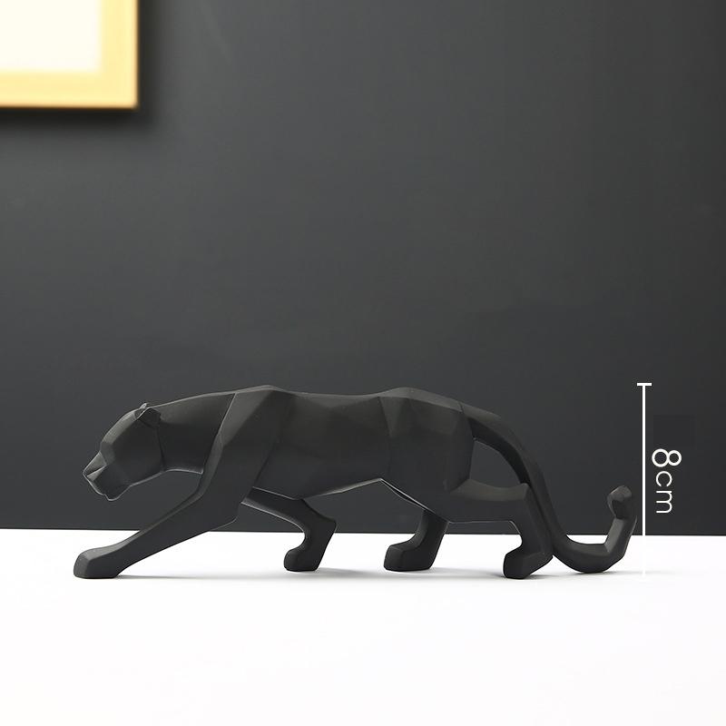 

3 Color Geometric Leopard Modern Abstract Statues and Sculptures Animal Figurines for Interior Decor Ornaments Crafts Gifts 25x3.5x8cm чорний