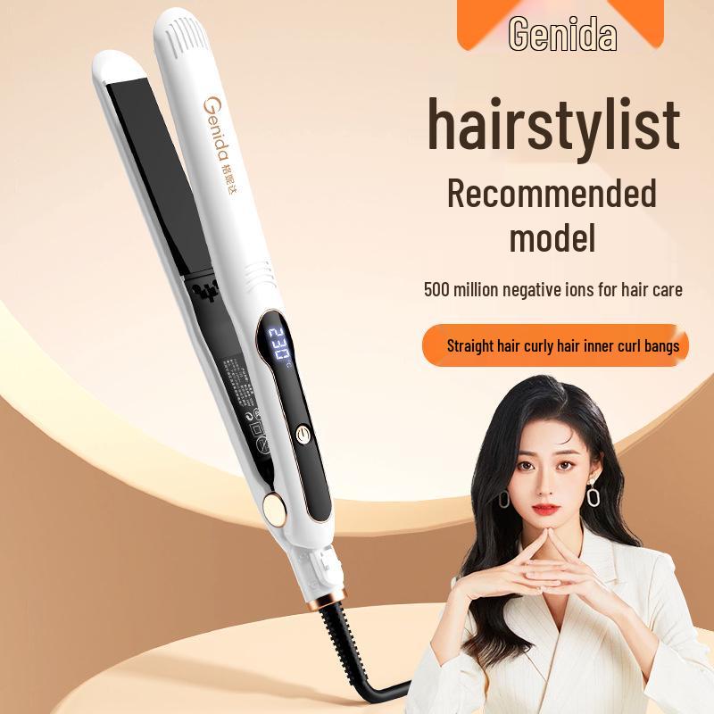 Dual-Function Curl & Straight Hair Iron with Digital Temp Control & Ionic Care