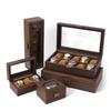 2/3/6/10/12 Grid Watch Box Wood Watch Cases Display Holder Wristwatch Organizer Jewelry Gift Box with Clear Lid & Pillow