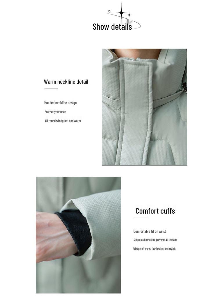 Women's Slim Fit Mid-Length Down Cotton Jacket - 2025 Fashionable Thickened Winter Coat