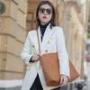 2025 New Fashionable Leather Tote Bag+large Capacity Handbag+sheepskin Woven Multifunctional Shoulder Bag