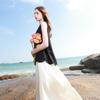 Sancai 2026 Spring Round Neck Faux Two-Piece A-Line Vest Dress
