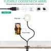 Universal Flexible Mobile Phone Holder with Selfie Ring Light Office Lazy Bracket Desk Lamp LED Light for Live Stream Fill light