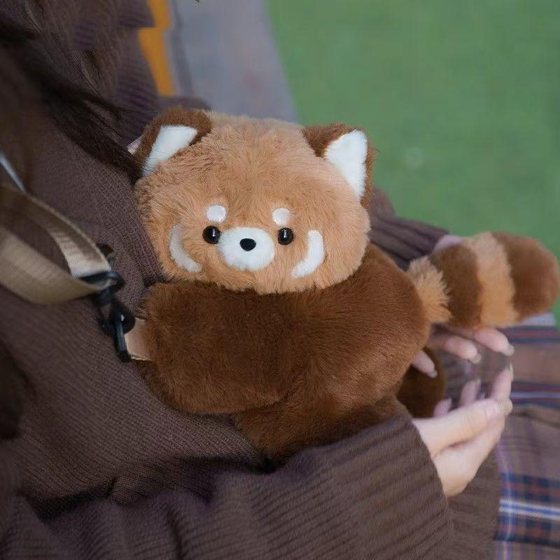 Kawaii Raccoon Plush Backpack - Single/Double Shoulder Cartoon Style