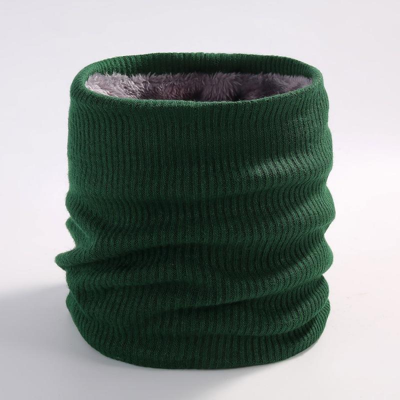 Winter Knitted Neck Cover Outdoor Warm Neck Cover Solid Color Men's and Women's Double-layer Pullover and Velvet Scarf