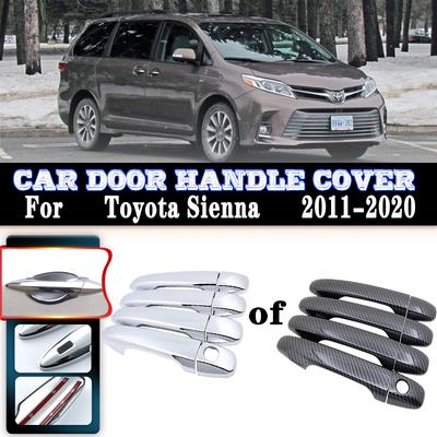 For Toyota Sienna 2011 Accessories XL30 2011~ Car Anti-rust Door Handles Cover Exterior Scratch Protective Decor Accessories