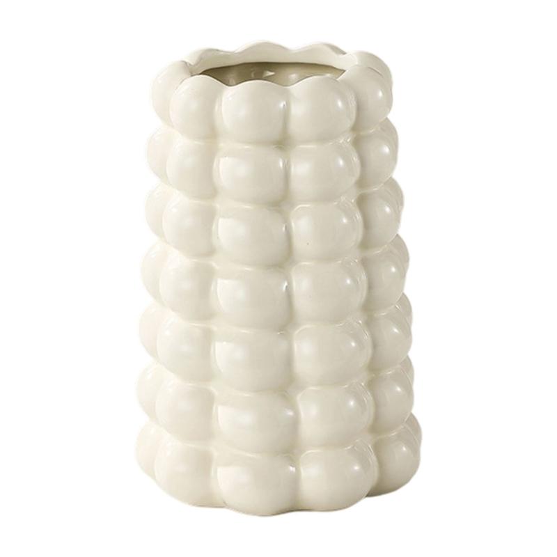 

Artistic Geometric Bubble Ceramic Flower Vases Home Decors For Freshing Flowers Dried Floral Plant Display Container Pot молоко, білий колір