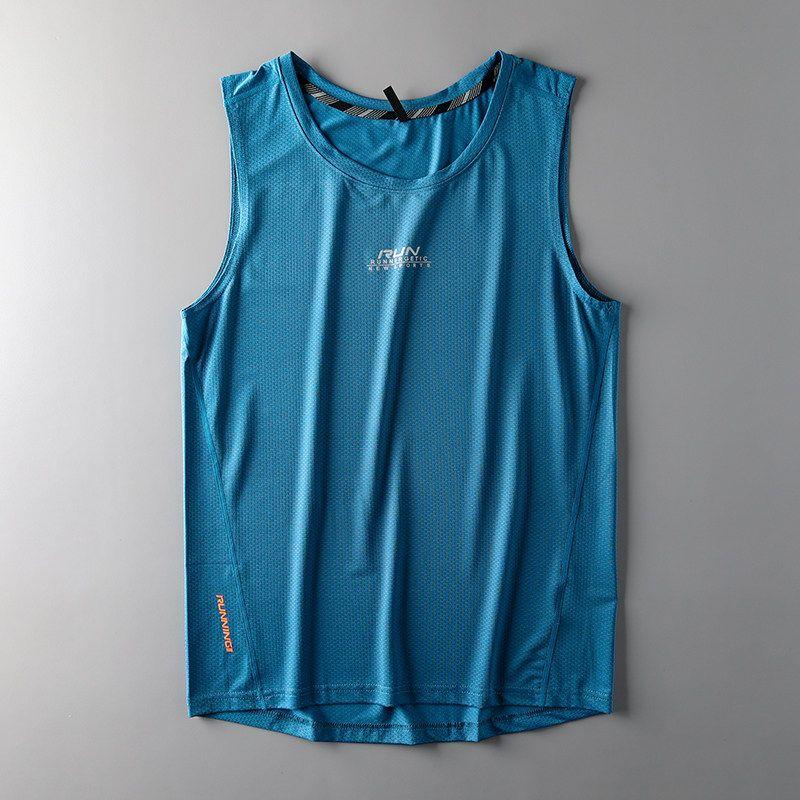 Спортивный жилет из ледяного шелка, быстросохнущий, экспортный, остатки от импортной торговли Blue L