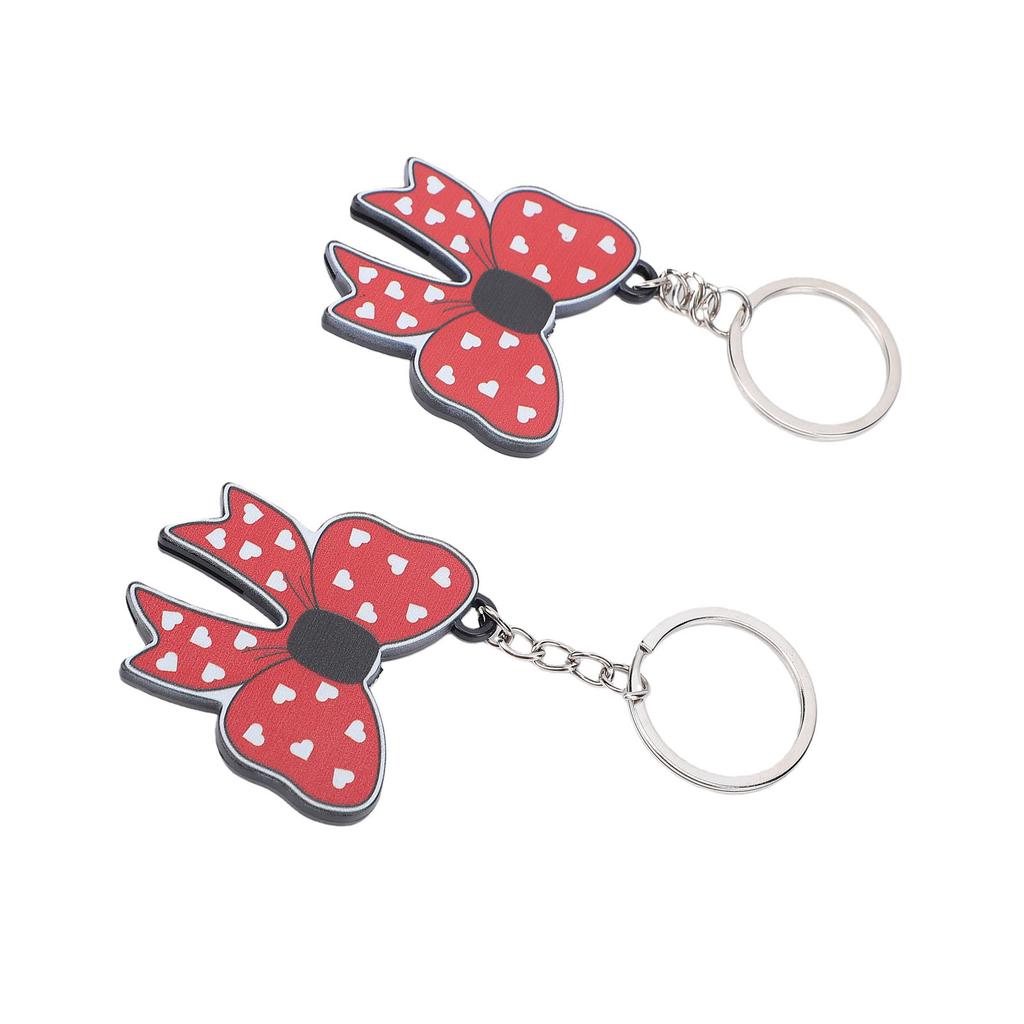 2PCS Bow Can Opener Keychain Multifunctional Cute Bow Shaped Beverage Beer Bottle Opener Keyring