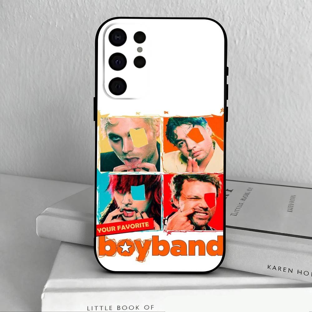 P-Popular Rock B-Band 5-5SOS Phone Case For Samsung S25,S24,S21,S22,S23,S30,Ultra,S20,Plus,Others Soft Black Case